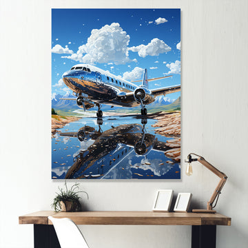 Futuristic Interpretation Of A Silver Space Plane - Plane Canvas Wall Art